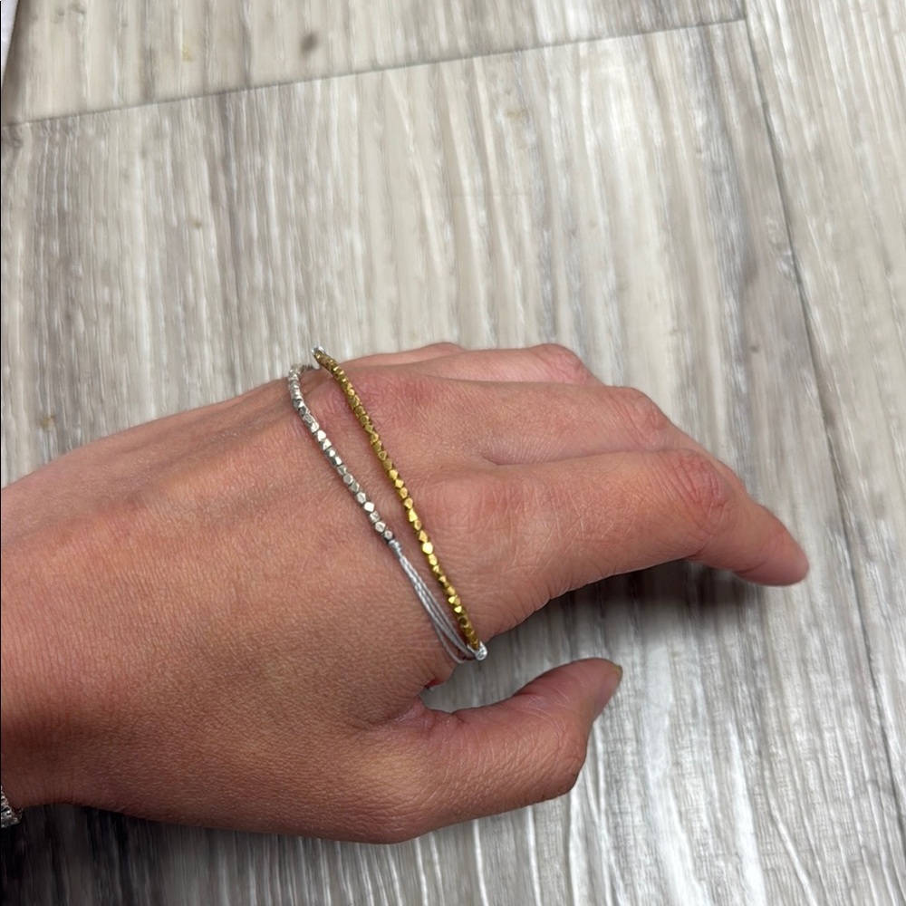 Sterling Silver Elegant Gold and Silver Pullback Bracelet